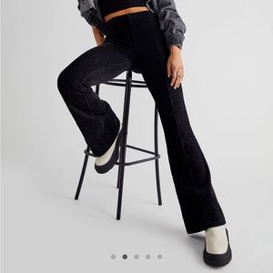 Slim Pull-On Velvet Flare Pants Free People